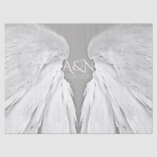 Papel De Seda ANGEL WINGS Bodas Iniciales Elegante Gris