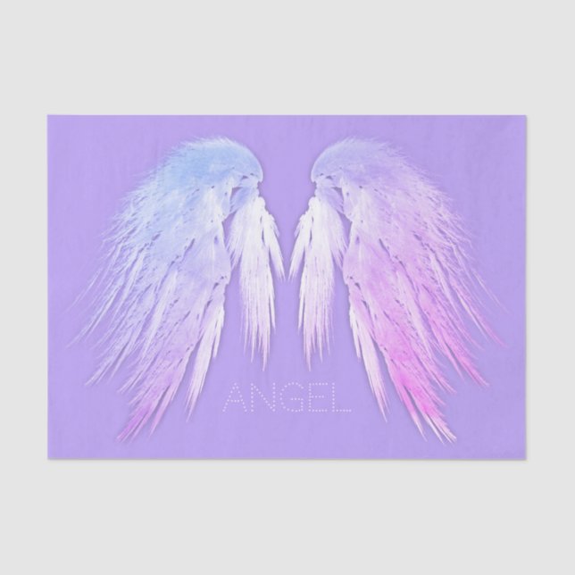 Papel De Seda ANGEL WINGS Fairy Purple Custom Name (Anverso)