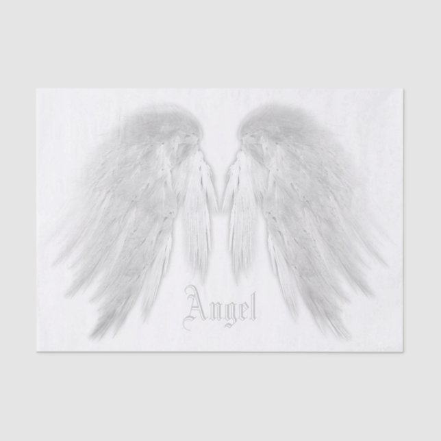 Papel De Seda ANGEL WINGS White Custom Name (Anverso)