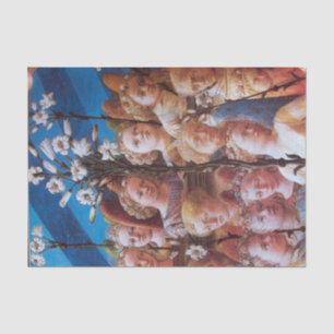 PAPEL DE SEDA ÁNGELES CON LOS LIRIOS BLANCOS