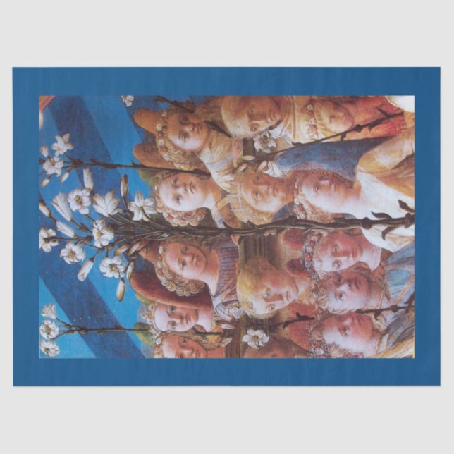 Papel De Seda ANGELES CON Navidades BLANCOS LILIES Blue (Anverso)