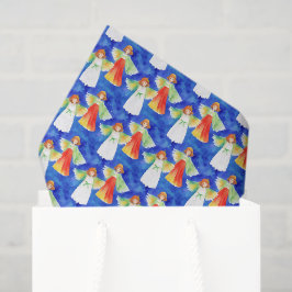 Papel De Seda Ángeles de Bendición Coloridos Lindos Cielo Azul A
