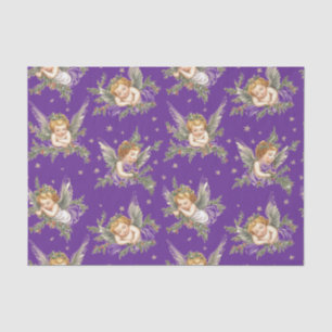 Papel De Seda Ángeles de época patrón púrpura