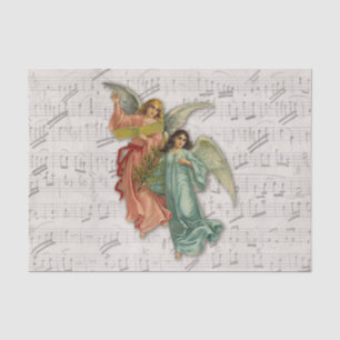 Papel De Seda Ángeles de Navidad Victorianos Cristianos Vintage