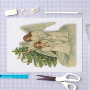 Papel De Seda Ángeles del árbol de Navidad Romance Victoriano An