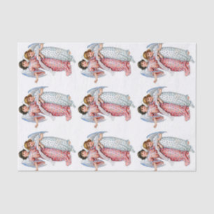 Papel De Seda Ángeles del navidad en rosa y azul