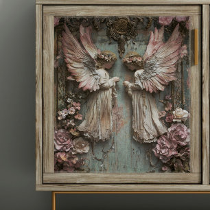 Papel De Seda Ángeles Querubines Gemelos Decoupage