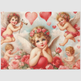 Papel De Seda Ángeles y Corazones Cherub Vintage