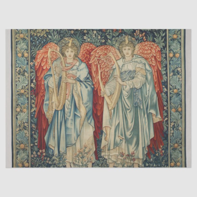 Papel De Seda Angeli Laudantes de Sir Edward Burne-Jones (Anverso)