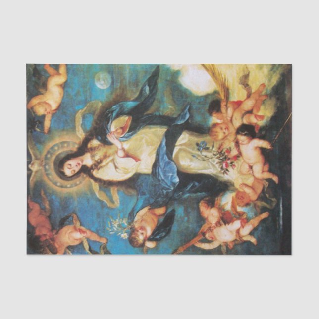 Papel De Seda Angels e inmaculada concepción de la virgen (Anverso)