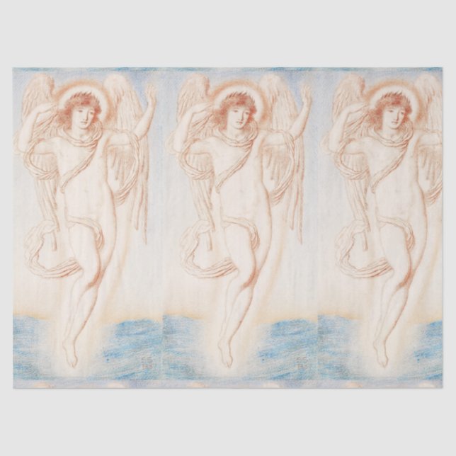 Papel De Seda ANGELS IN BLUE PERSONALIZADO Tissue Paper (Anverso)