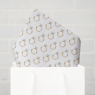 Papel De Seda Anillo de Diamantes de Lujo Compromiso Boda de Oro