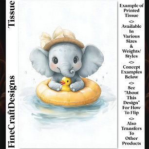 Papel De Seda Anillo de goma de elefante lindo y pato CW1 decoup