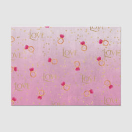 Papel De Seda Anillo Rosa y Amor (Diseño 70 Serie Rosa)