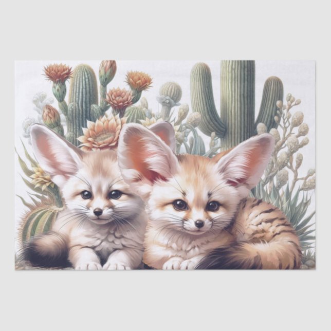 Papel De Seda Animal Cute Fennec Fox (Anverso)