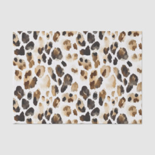 Papel De Seda Animal de leopardo de las cremas marrones