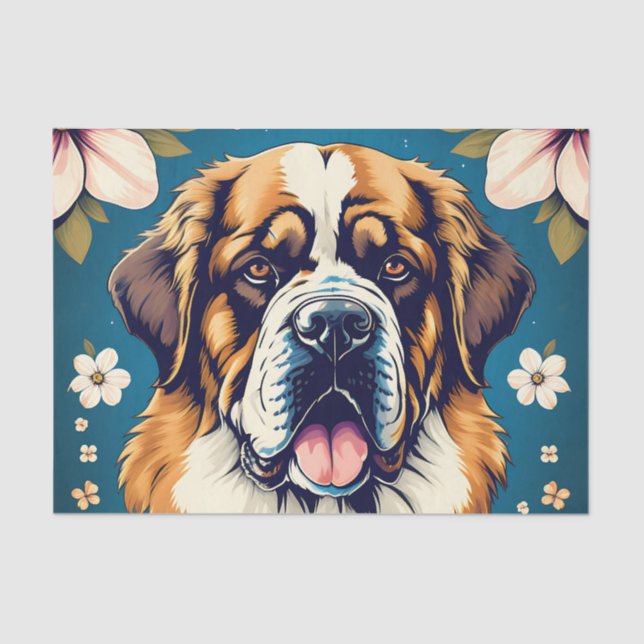 Papel De Seda Animal de Perro de San Bernardo (Anverso)