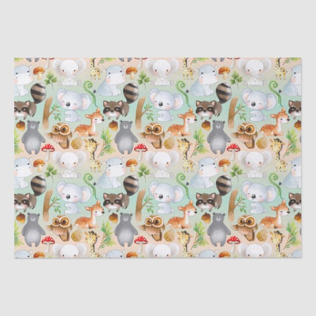 Papel De Seda Animales Bebés (Anverso)