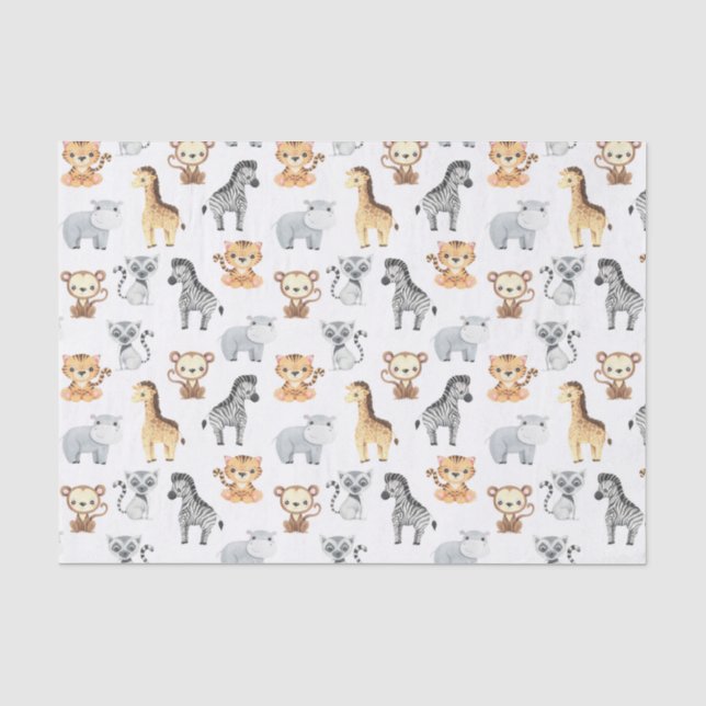 Papel De Seda Animales Bebés Adorables (Anverso)