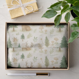 Papel De Seda Animales boscosos encantados y singulares