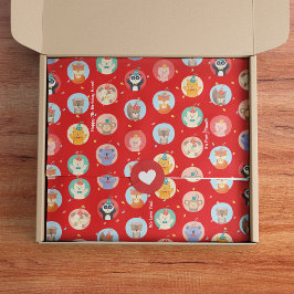 Papel De Seda Animales cortos en Gorras Fiestas niños rojos feli