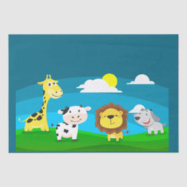 Papel De Seda Animales de dibujos animados    