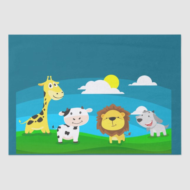 Papel De Seda Animales de dibujos animados     (Anverso)