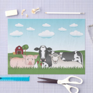 Papel De Seda Animales De Explotación Personalizado Con Granos Y
