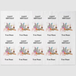 Papel De Seda Animales de fiesta - Animales con nombre de fiesta
