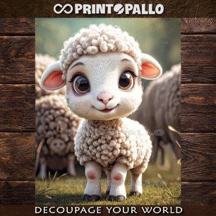 Papel De Seda Animales de granja bebés: el cordero