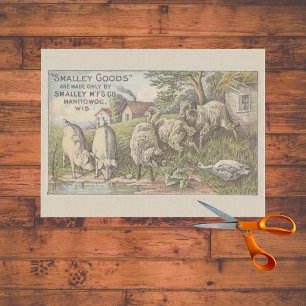 Papel De Seda Animales de granja estanque Anuncio Efímero Decoup