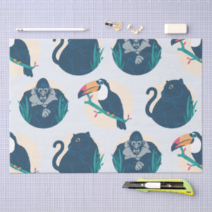 Papel De Seda Animales de la selva Patrón