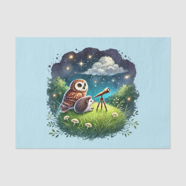 Papel De Seda Animales de los bosques de cuajo desconchan el eri (Anverso)