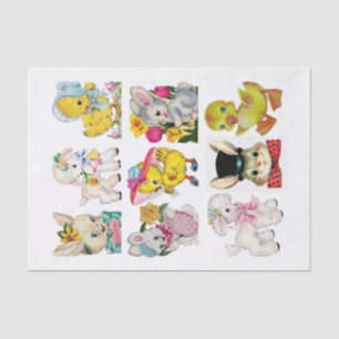 Papel De Seda Animales de Pascua Retro Vintage genuinos (no AI)