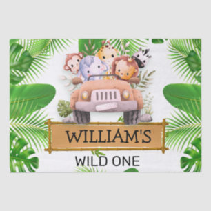 Papel De Seda Animales de Safari Cumpleaños Salvaje Uno