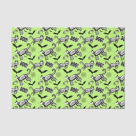 Papel De Seda Animales del Skeleton verde