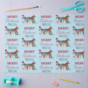 Papel De Seda Animales divertidos de Navidad personalizados somb