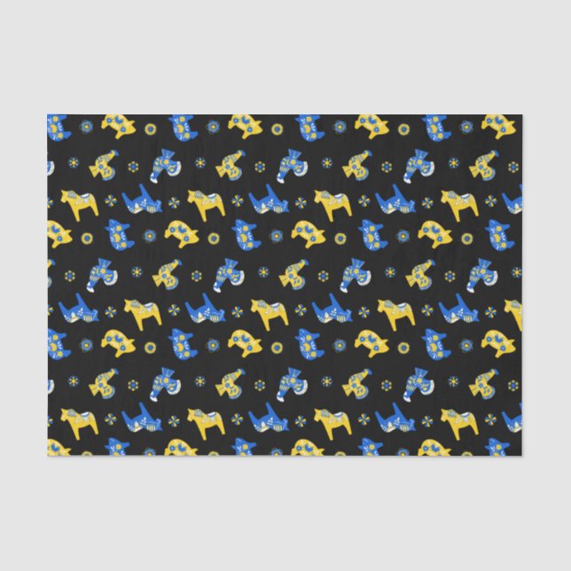 Papel De Seda Animales folk dala suecos (Anverso)