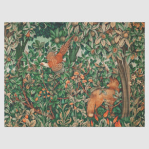Papel De Seda ANIMALES FORESTALES Pheasant, Red Fox, Green Flora