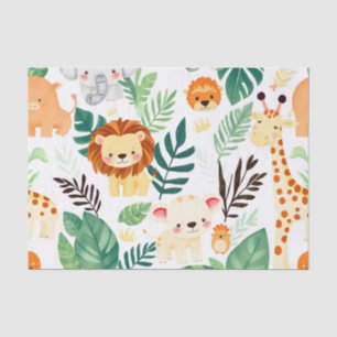 Papel De Seda Animales lindos de safari patrón de jungla