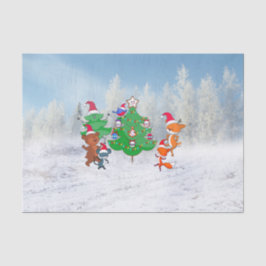 Papel De Seda Animales personalizados bailando alrededor del árb