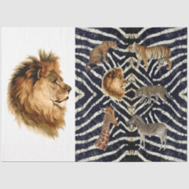 Papel De Seda Animales salvajes africanos de época leonean el ar