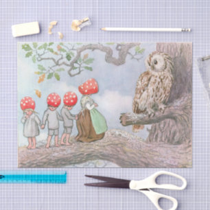 Papel De Seda Animales y niños de Woodland Elsa Beskow