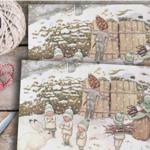 Papel De Seda Animales y niños de Woodland Elsa Beskow