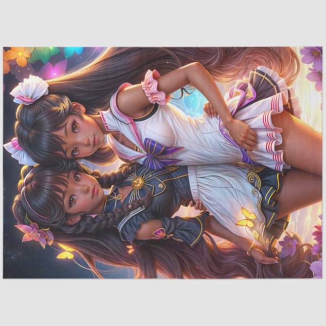 Papel De Seda Anime Black Chica Friends (Anverso)