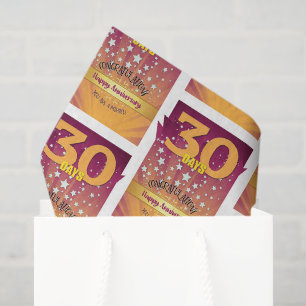 Papel De Seda Aniversario de 30 Días Sobrio Número en Negrita