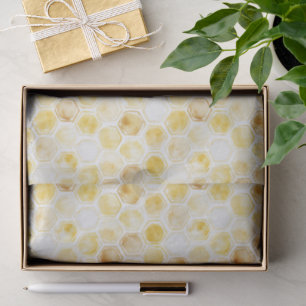 Papel De Seda Aniversario del nacimiento del honeycomb amarillo