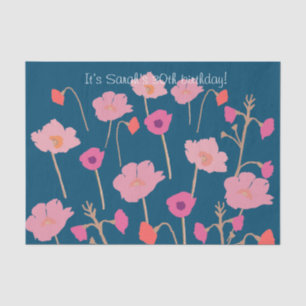 Papel De Seda Aniversario Floral Moderno bonito Con Edad Persona