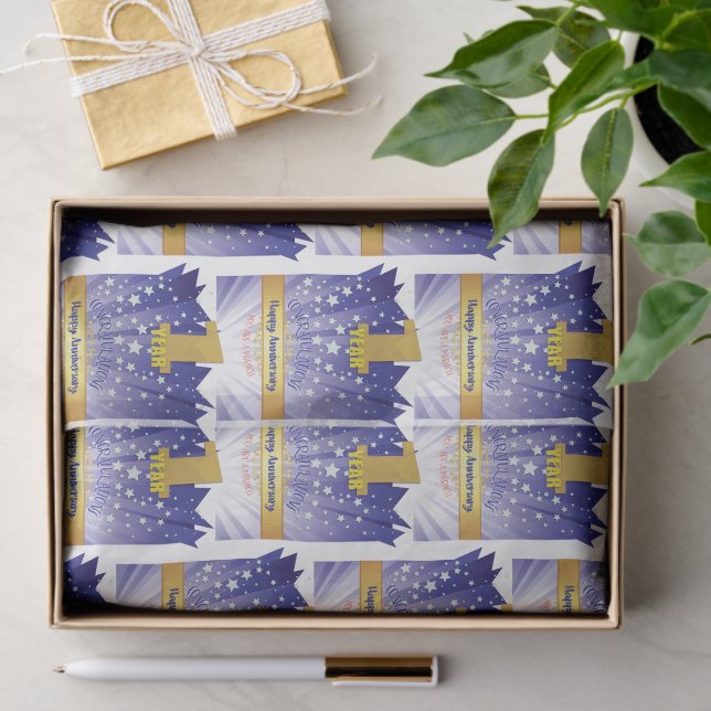 Papel De Seda Aniversario Sober de 1 año audaz (Regalo )