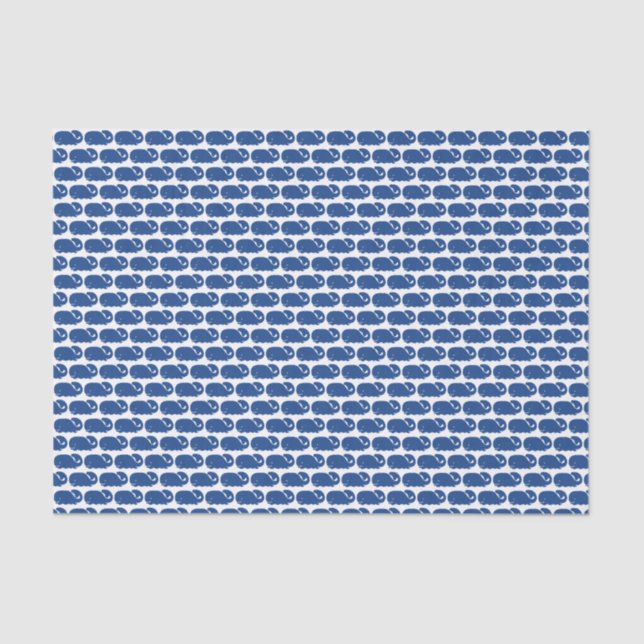 Papel De Seda Antecedentes blancos de ballena azul náutico (Anverso)